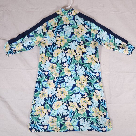 Stella Parker Tropical Floral Dress Womens Large Zip Colorful Athleisure FLAWS - Picture 2 of 15